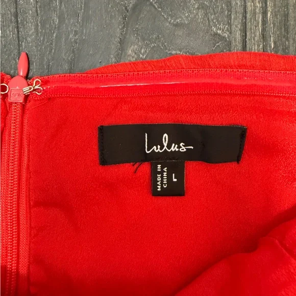 Lulu's Strapless Ruched Red Mini Dress with Side Drape - Picture 7 of 11